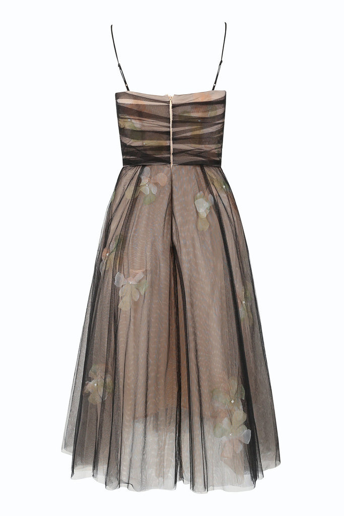 MON MYSTERE Tulle Slip Women Dress in Black